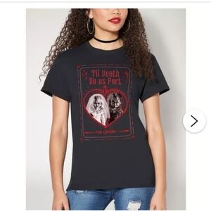 Black Graphic Kids T-Shirt Universal Studios Chucky and His bride